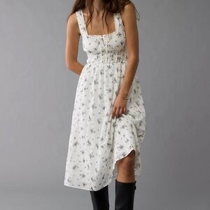 American Eagle Floral White Dress